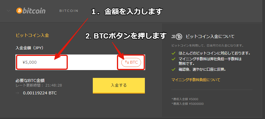 ハイローオーストラリア ビットコイン入金方法